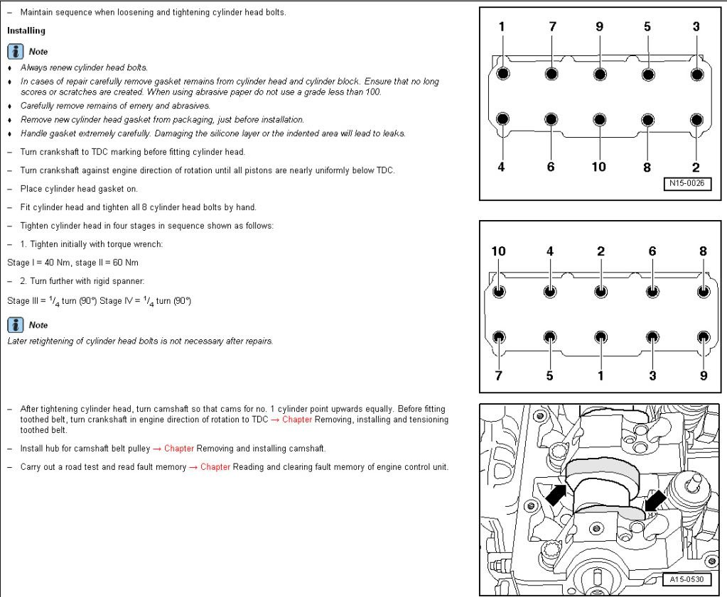 golf 5 1.6 cylinder head torque settings