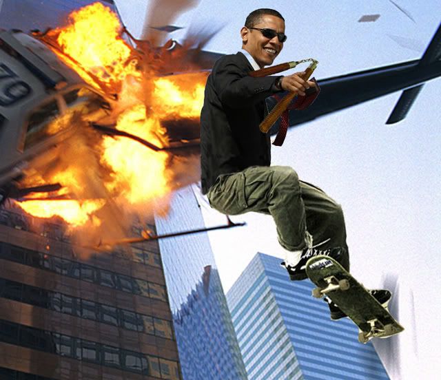 obama fire skateboard helicopter flying Pictures, Images and Photos