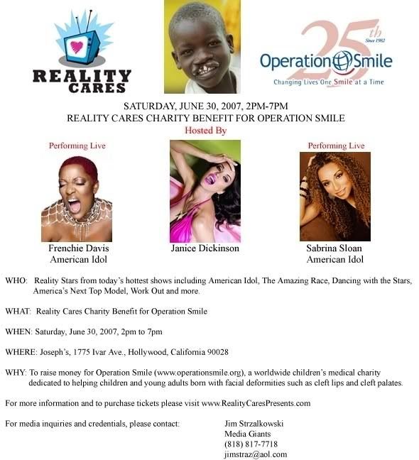 Reality Cares Benefit This Saturday!!!