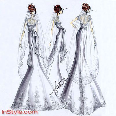 1940s Fashion Designers on Fashion Designers Sketch Dream Wedding Gown For Bella