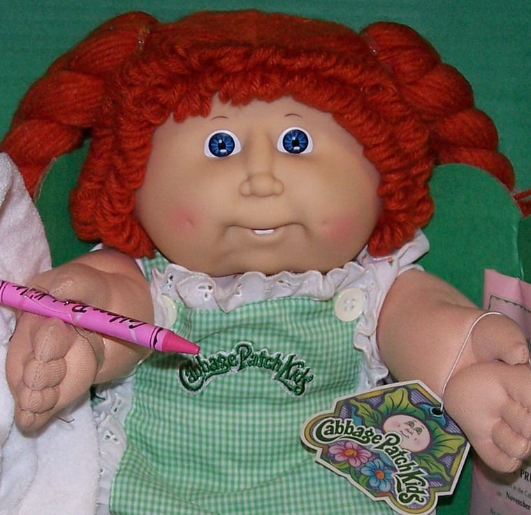 red haired blue eyed cabbage patch doll