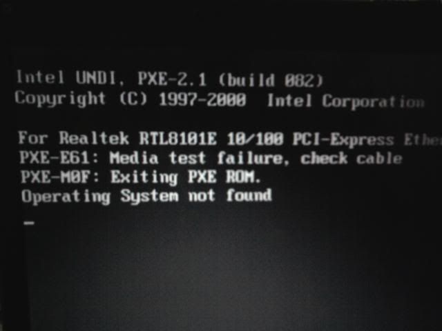 Operating System Not Found With Vista
