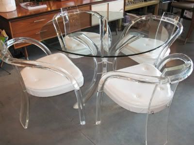 lucite table and chairs