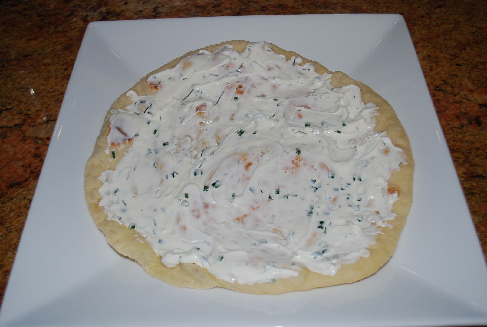 Smoked Salmon Pizza on Naan Bread