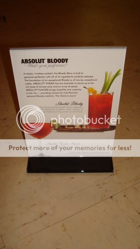 New ABSOLUT Vodka Table Tent & ABSOLUT BLOODY Insert  