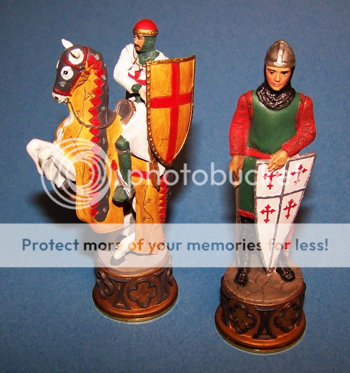 Franklin Mint 2 Great Crusaders Chess Pieces 4.5 Tall  