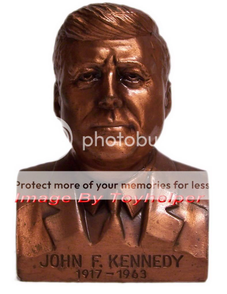 John F Kennedy Bank Statue Military War Peace Bust RARE