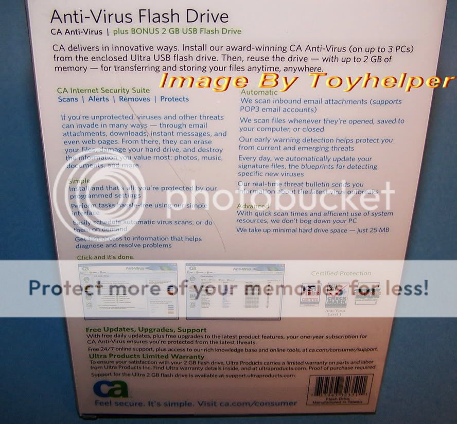 CA ANTI VIRUS 3 USER 2GB FLASH DRIVE NEW SECURITY SUITE  