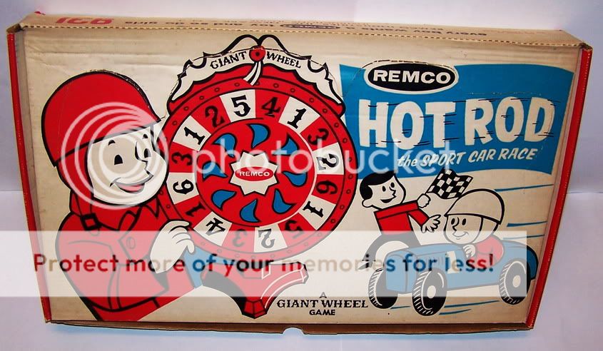 GIANT WHEEL GAME HOT ROD SPORTS CAR RACE REMCO 1967 NM  