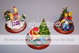 HOMER SIMPSONS 3 CHRISTMAS ORNAMENTS STATUE FIGURES  