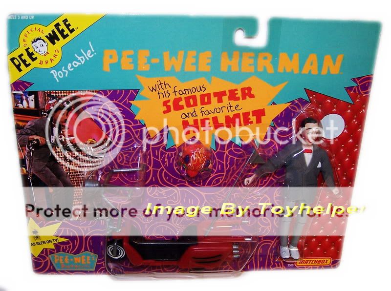 PEE WEE HERMAN POSEABLE FIGURE SCOOTER & HELMET VINTAGE  