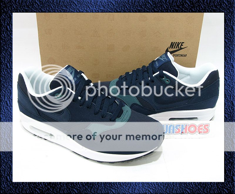 2011 Nike Air Max 1 Obsidian Blue Navy White Grey US 8~12 Running 