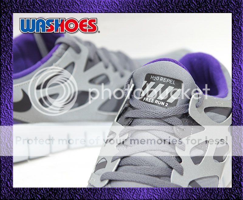 2011 Nike Free Run 2 SHIELD Stealth Cool Dark Grey White Noir Purple 