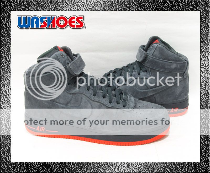 2011 Nike Air Force 1 High VT PRM Anthracite Max Orange Grey US 8.5 12 