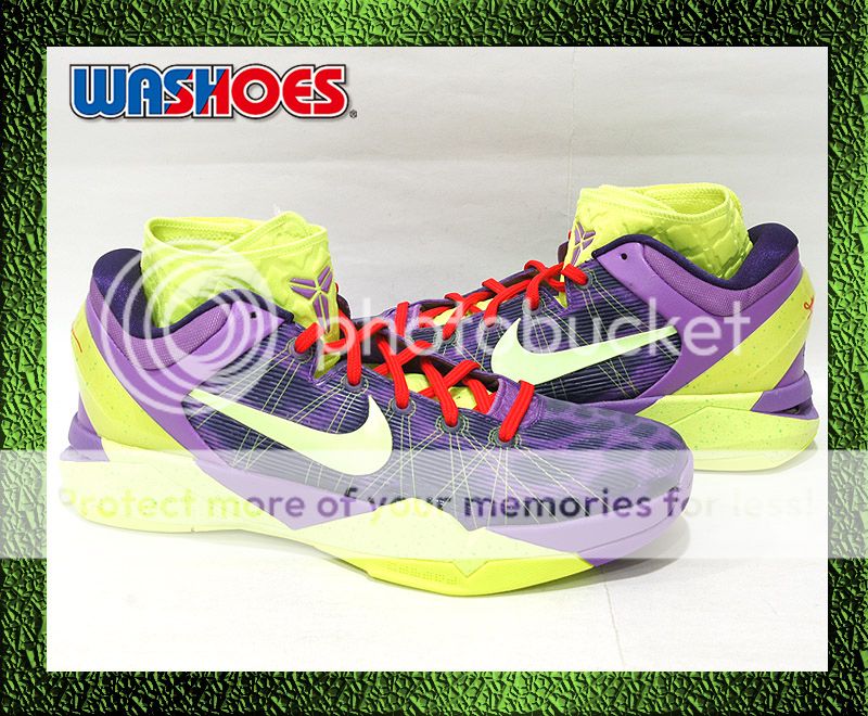 2011 Nike Zoom Kobe VII 7 Supreme X Christmas Purple Green Volt US 8 