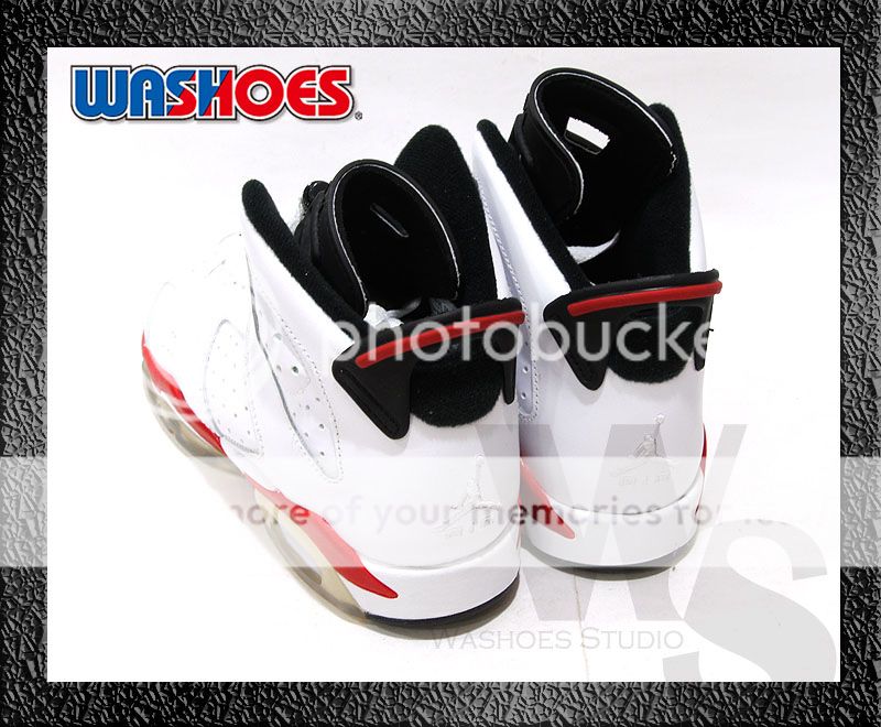 Nike Air Jordan 6 VI Retro GS White Varsity Red Black Noir US 5Y~7Y 