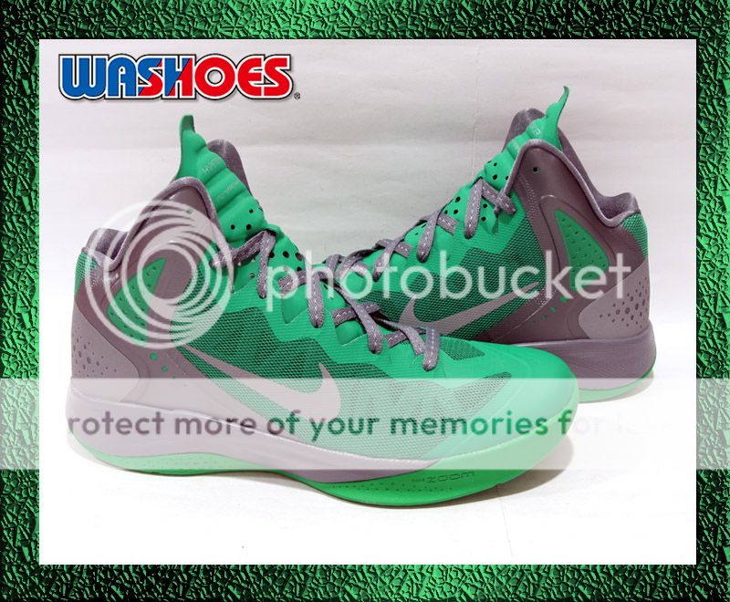 2012 Nike Zoom HyperEnforcer PE Metallic Silver Lucky Green Grey Volt 