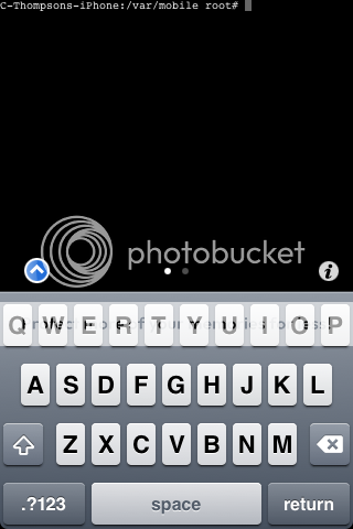 Bash terminal view on an iPhone 3GS running iOS 4
