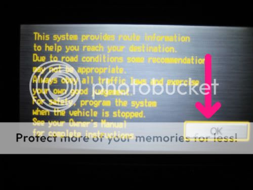 Acura/Honda navigation system - OK button missing when starting the car, This button was missing on our 2006 Honda Accord navigation system until we had the unit serviced