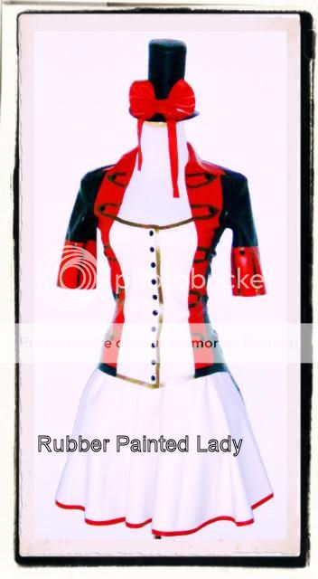 NEW LATEX TOY SOLDIER DRESS TOP SKIRT STOCKINGS RUBBER  