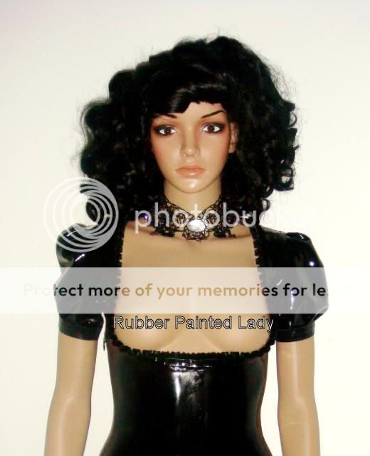 UNDERBUST FRILL TRIM LATEX DRESS RUBBER XS S M L XL 2X  